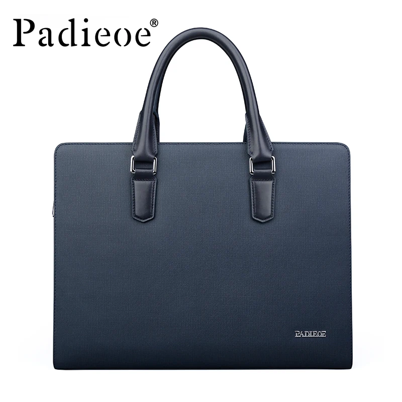 

Padieoe Brand Handbag Men Shoulder Bags Leather Briefcases Tote Bag Business Men's Messenger Bag Casual Travel Bag Free Ship