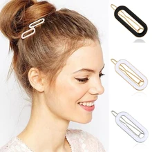 Shuangshuo тренд корейская мода круглые аксессуары для волос овальная форма Ретро эмалированные заколки для волос геометрические заколки для волос для женщин