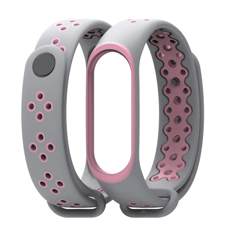Ремешок для Xiaomi mi Band 3, ремешок для наручных браслетов mi Band 3, аксессуары для браслетов для Xiaomi mi Band 3, 4 - Цвет: Grey pink