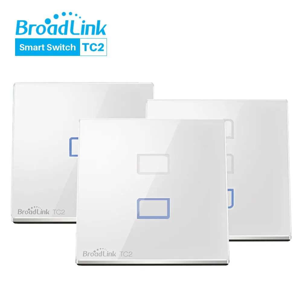 Broadlink TC2 WiFi переключатель Великобритания Стандартный Настенный светильник сенсорный переключатель панель RF 433 МГц работает с RM Pro через приложение управление Умный дом