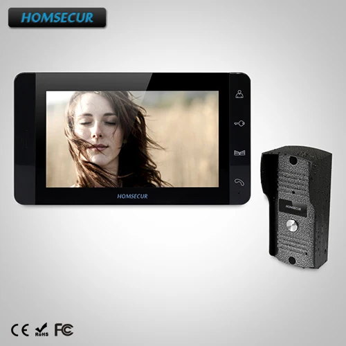 

HOMSECUR 7" Wired Video&Audio Home Intercom+Dual-way Intercom for Apartment (TC031+TM703-B)