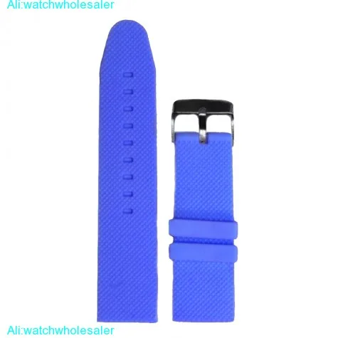 22mm Blue Color Silicone Jelly Rubber Ladies Men Watch Band Straps WB1062E22JB