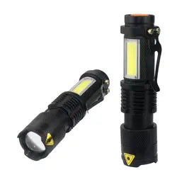 3800LM XML-Q5 + COB Портативный Ультра-яркий карманный светодиодный фонарик с регулируемым фокусом и зумом мини факел Применение AA 14500 Батарея