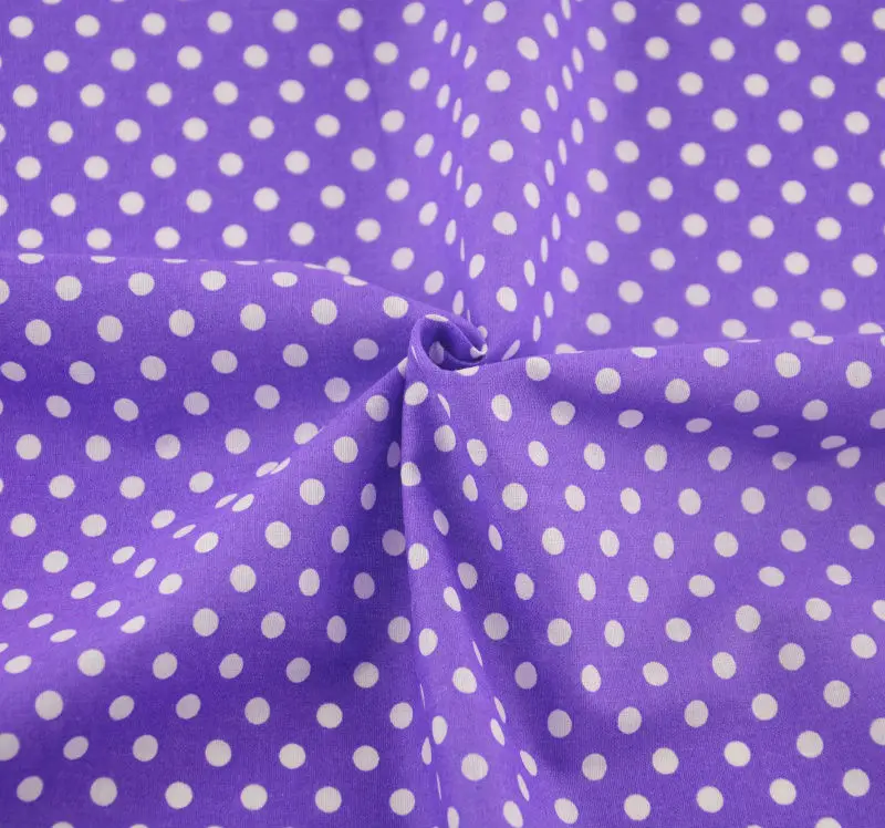 

2019 New Arrivals 100% Cotton Fabric Fat Quarter Tissue Patchwork Purple Fabrics Textile Sewing Cloth Dots Design Tecido Curtain