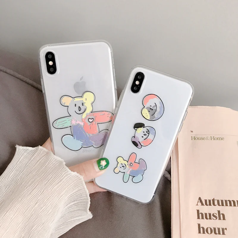 Мягкий силиконовый чехол с рисунком медведя для iphone X, чехол xs max cute Bear coque на iphone 6s 6 plus, матовый чехол для телефона 7 8 plus