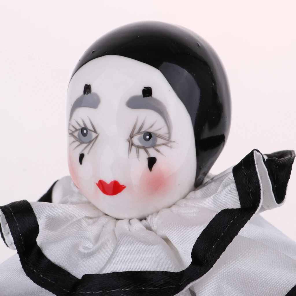 2Pcs Fashion Porcelain Clown Doll Halloween Christmas Decoration Souvenir Collections Friends Gift Home Table Decor