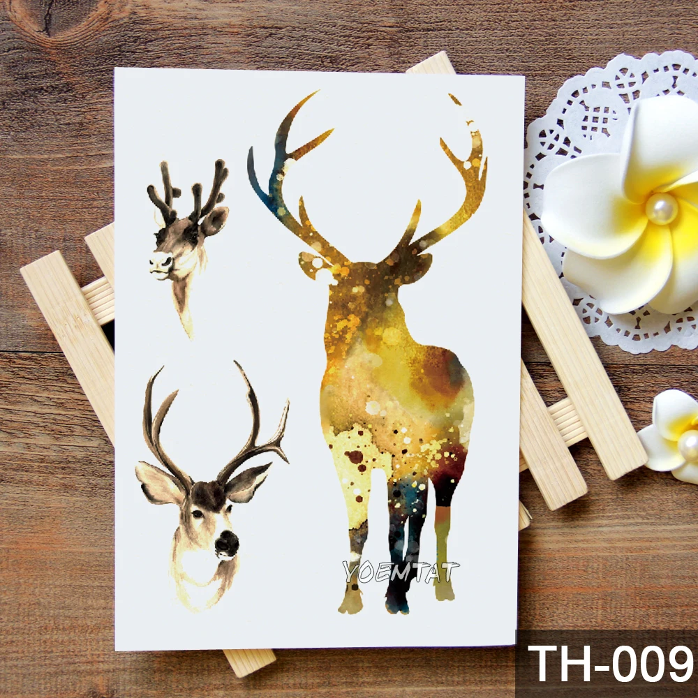 شجرة و الغزلان الأوشام المؤقتة الوشم ملصقات للماء المرأة وهمية ناحية الحيوان الكبار رجال هيئة الفن شجرة و الغزلان الأوشام المؤقتة الوشم ملصقات للماء المرأة وهمية ناحية الحيوان الكبار رجال هيئة الفن