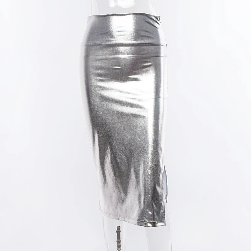 Горячая Мода PU кожа короткая длина до колена облегающая юбка-карандаш Женская сексуальная стильная юбка с высокой талией