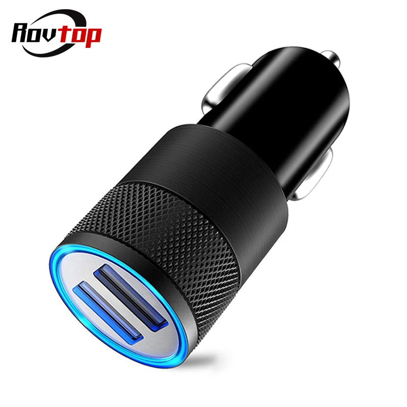 

Rovtop 2.1A 1A Dual USB Car Charger Universal 12V Car Cigarette Lighter Charger Socket Adapter For iPhone Samsung Phone Z2