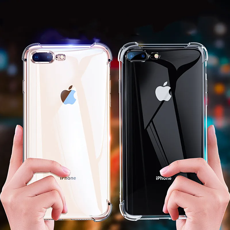 Original Clear Shockproof Silicone TPU Transparent Phone Case Fundas Coque For iphone 7 7Plus 6 S 6S 6Plus 8 8PLUS X 5S Xs |