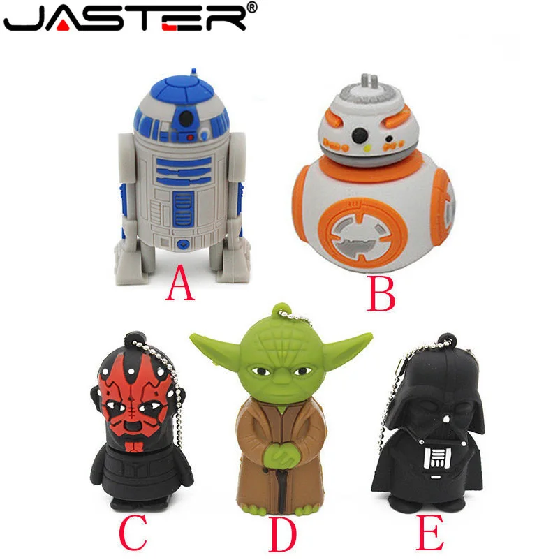 

JASTER Star Wars Pendrive Series R2D2 BB-8 Robot USB Flash Drive YODA darth vader Memory Sticks Pen Drives 4GB 8GB 16GB 32GB 64G