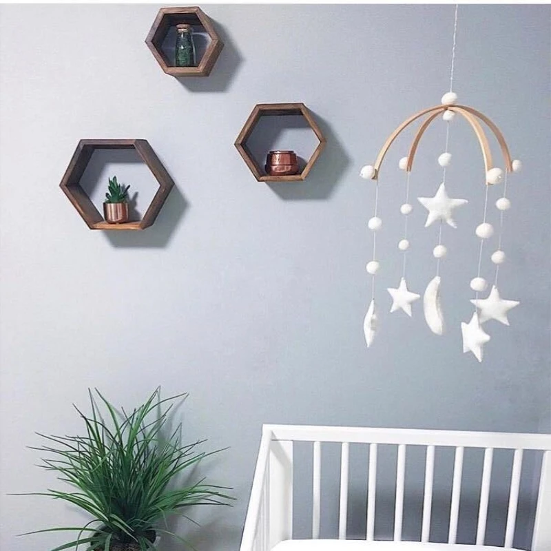 Cama do Bebê Chocalhos de Madeira Berço Bonito Natural Grânulo Feltro Animais Brinquedos Crianças Quarto Decoração 4 Cheap Móbiles e chocalhos para bebês