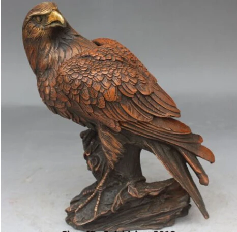

052 9" Chinese Copper Bronze Gilt Hawk Eagle king of birds incense burner censer Discount 35%