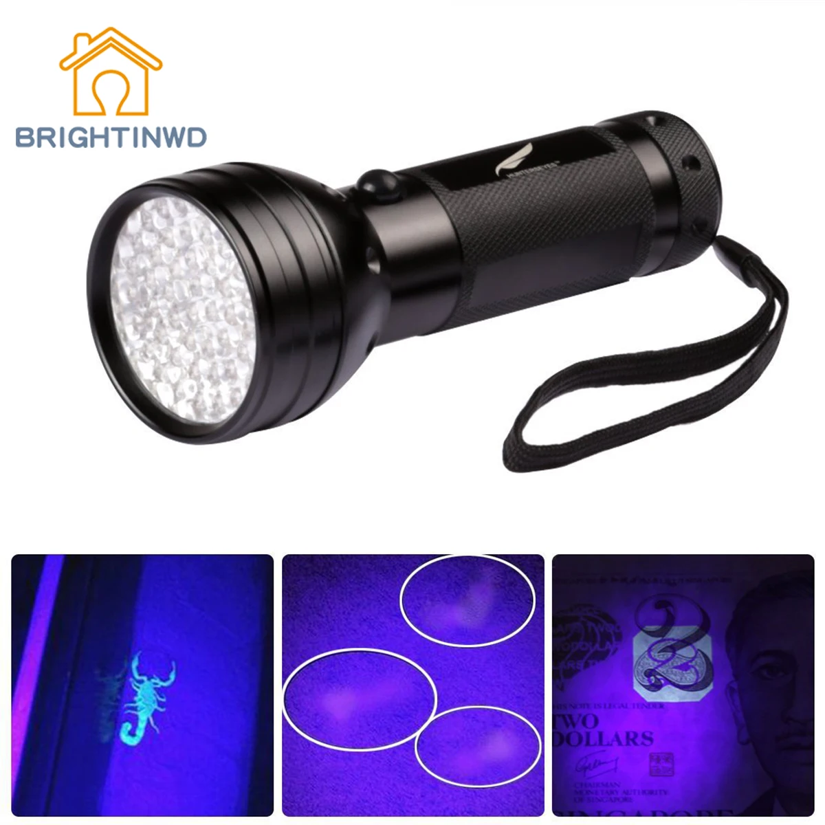 Brightinwd открытый 51LED фонарик УФ Фиолетовый фонарик идентификации ювелирных изделий лампы отверждения ногтей фосфор