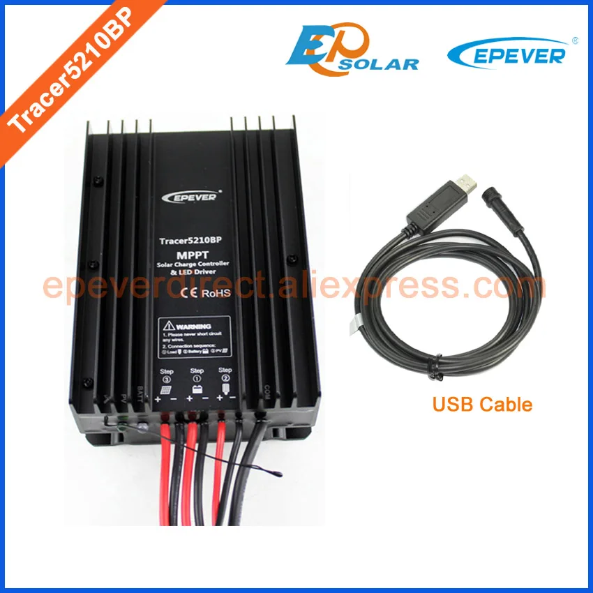 Regulador de Bateria Conectar o Software do Computador 24v com Cabo Mppt Portátil Solar 20amp 12v Usb Tracer5210bp 20a 2 20a 20amp 12v 24v com cabo usb