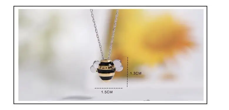 925 пробы серебряные ювелирные изделия оптом Корейская Мода Милая пчела Изысканная креативная женская личность кулон ожерелье H274