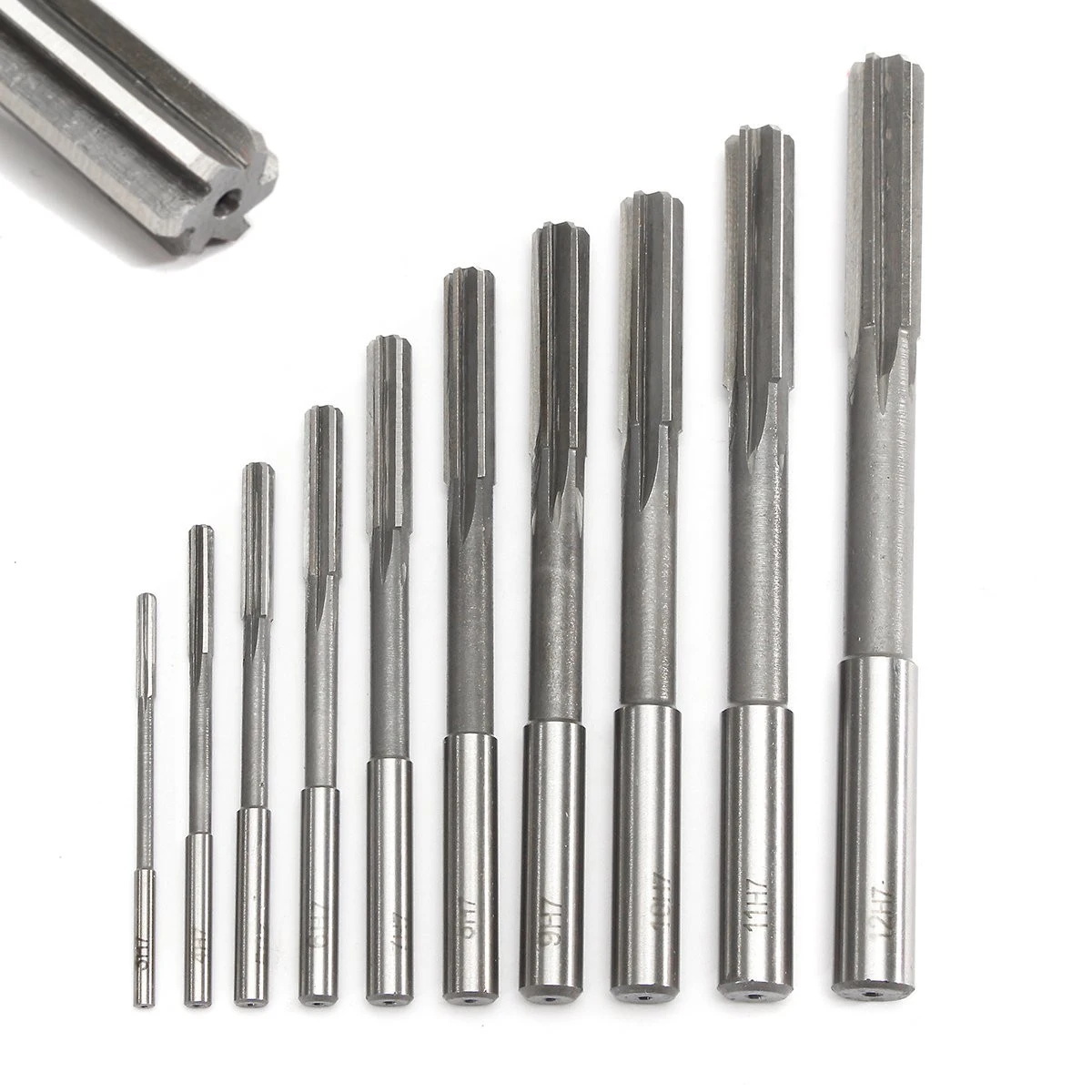 baratas 10 pcs H7 HSS Hetero Shank Milling Ferramenta Cortador De Precisão Da Máquina Chucking Reamers Set Mayitr 3 4 5 6 7 8 9 10 11 12mm