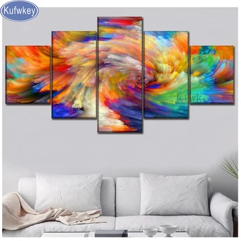 

KUFWKEY Full drill cross stitch 5d diamond embroidery diamond painting"Colorful Abstract Art"mosaic pictures of rhinestones 5pcs