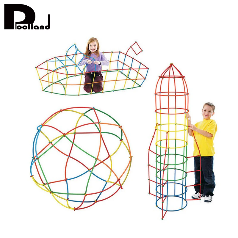 

100pcs Plastic 4D Straw Building Blocks Joint Funny Development Toys Geometric Shape Block For baby education Playing Toys