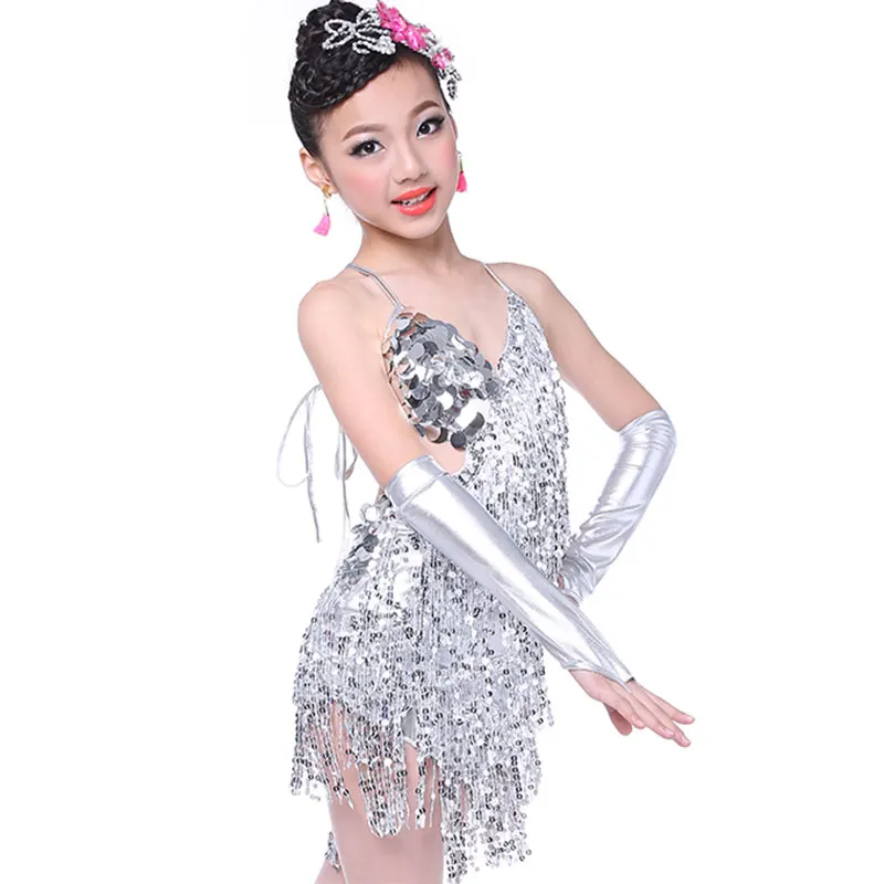 

Girl Children Latin Dress Dancewear Competition Dancing Girl Modern Dance Latin Costume Child Cha-Cha Latin Dance For Girls