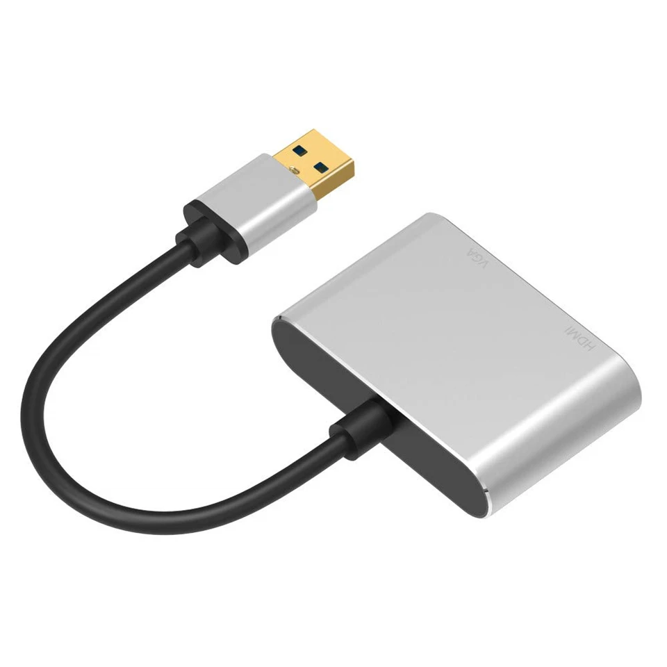 USB 3.0 to HDMI VGA Adapter Mac OS USB to VGA HDMI Adaptor 1080P Converter Support HDMI VGA Sync Output for Windows7/8/10