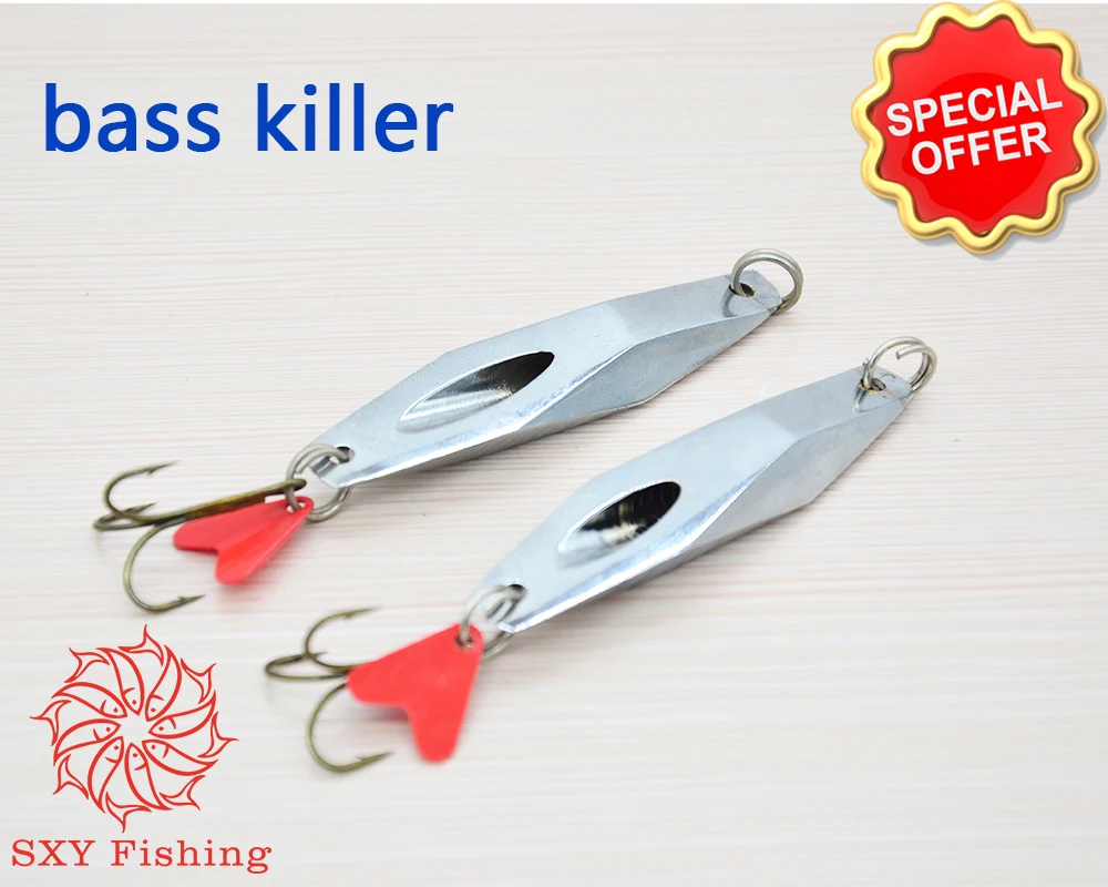 

SXY FISHING 32g Spoon Slice Freshwater sea water Sequins Fishing sea bass Snakehead Wire Slice bait copper slice Trolling bass