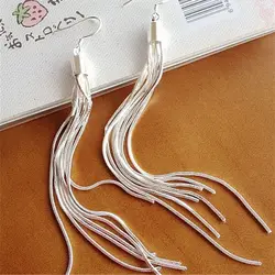 Для женщин девочек посеребрённая кисточка серьги-гвоздики многослойная бижутерия серьги украшения