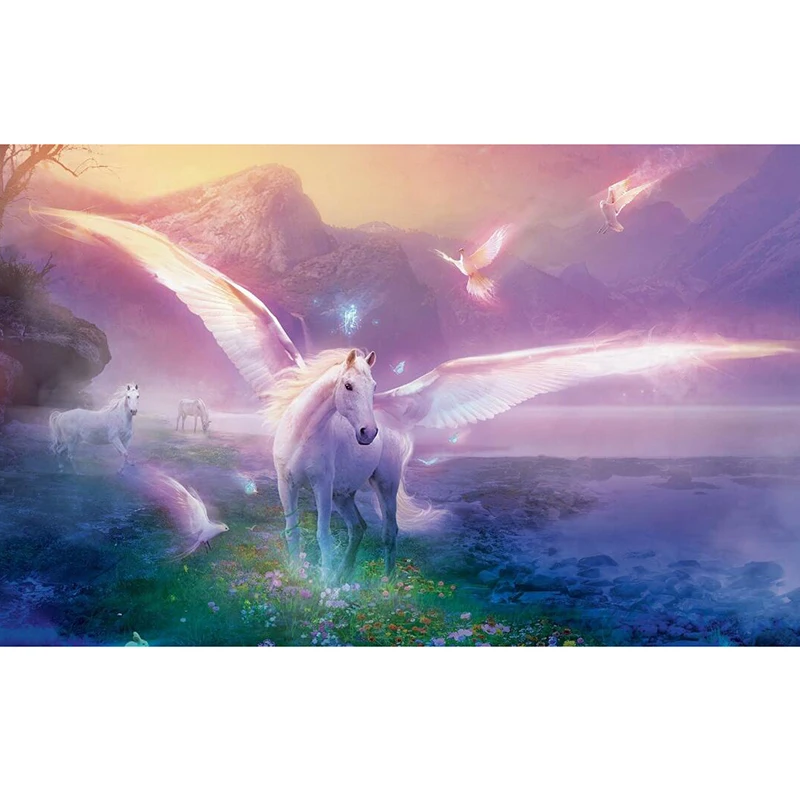 Diamond Embroidery Cartoon fairy horse 5D Diy Painting Cross Stitch Kits Square Rhinestone Mosaic Needlework FT74 | Дом и сад