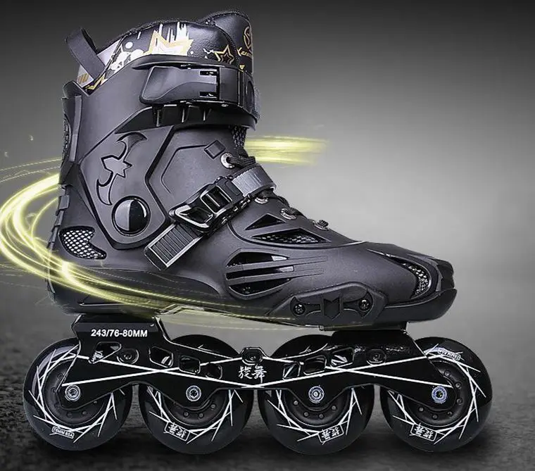 حار بيع! حذاء تزلج بعجلات المهنية سباق التعرج الكبار التزلج الأسطوانة أحذية التزلج انزلاق الشحن نوعية جيدة