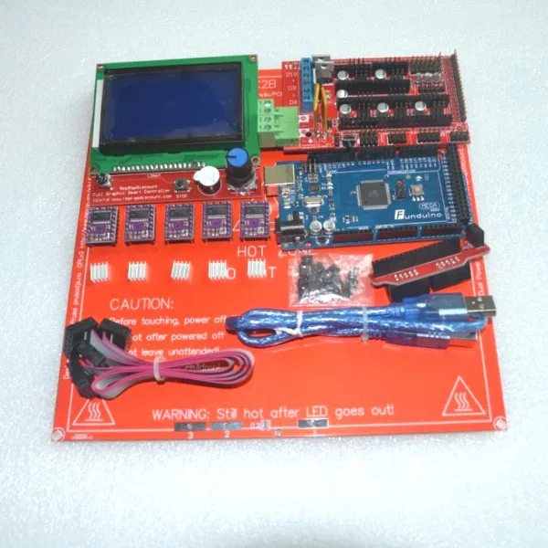  1pcs Mega 2560 R3 + 1pcs RAMPS 1.4 Controller + 5pcs DRV8825 Stepper Driver Module +1pcs LCD 12864 +1pcs MK2B for 3D Printer kit 