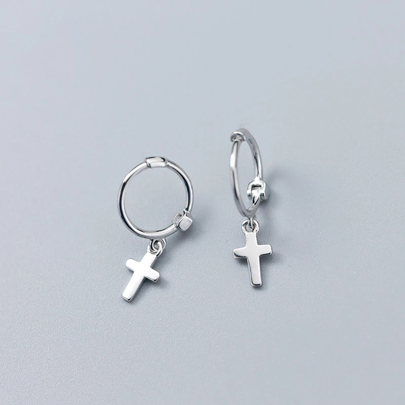 

Real 100% 925 Sterling Silver Classic Drop Earrings with Cross Charm for Women Girls Birthday Party Fashion Jewelry Gift (SE317)
