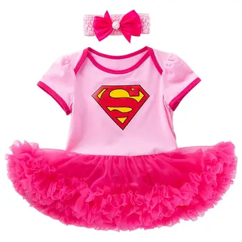 

Infant First Birthday Clothes Baby Girl Cartoon Clothing Sets Newborn Toddler Christening Party Bodysuit Rompers With Headband