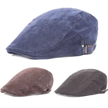 Мужские повседневные однотонные мягкие береты для гольфа, для вождения, Вельветовая Кепка, Солнцезащитная газетная Кепка, CSHAT0224