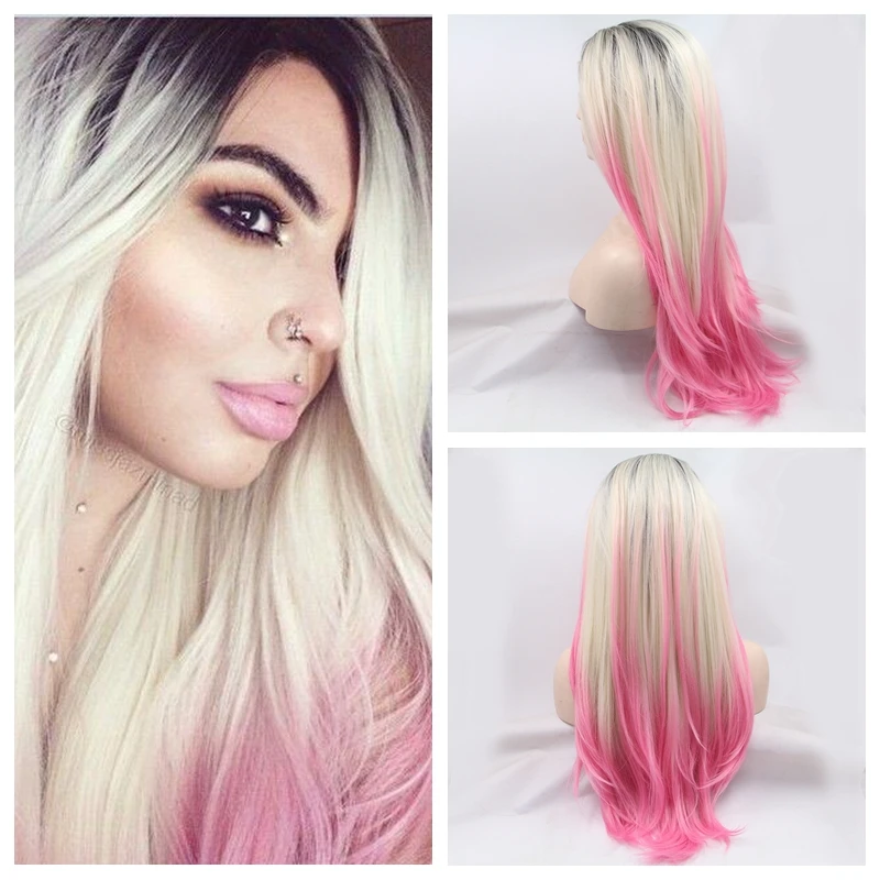 Hot Sales Kylie Jenner Premium Ombre Black To Blonde To Pink