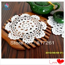 Крючком хлопка кружева салфетки 12 рис/lot белый вязаный столовых тепла площадку zakkadoily Для Свадебные украшения