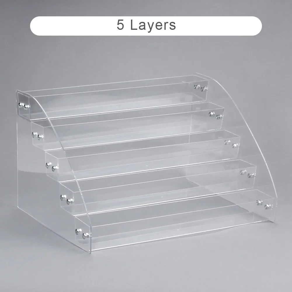 1 To 7 Tier Nail Polish Rack Display Holder Nail Tools Plastic Storage Box Acrylic Makeup Organizer Stand Case Nail Equipments - Цвет: 5 Layers