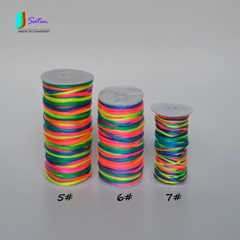 

Gradient Rainbow Color Hand-woven Rope Cords Braided Wire DIY Woven Color Bracelet Colored Lines 2.5mm 2mm 1.5mm S0264N
