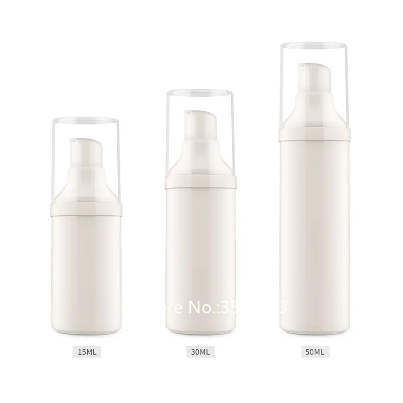 30pcs White Airless Lotion Pump Bottle Toiletries Container Plastic