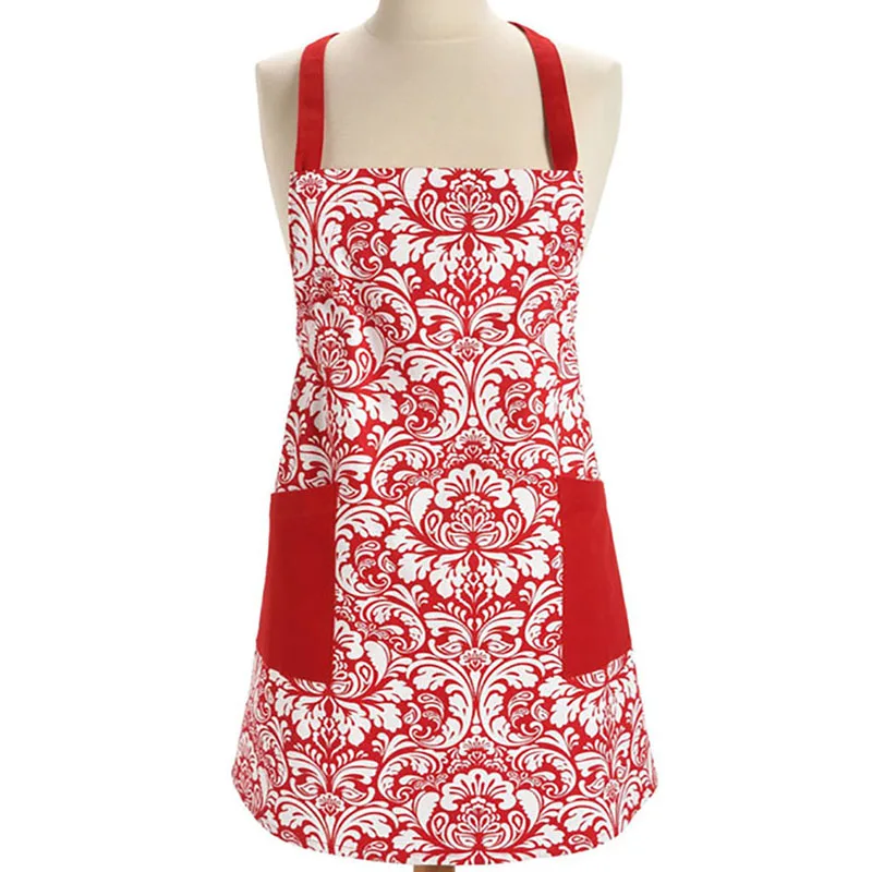 Flower Pattern Cotton Apron Women Adult Bibs Home Cooking Baking Shop Cleaning Apronsin Aprons