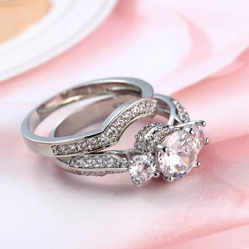 Mossovy циркония цветок Щепка обручение кольцо для Женская мода популярные медь горный хрусталь Обручальные кольца для женщин ювелирные изделия