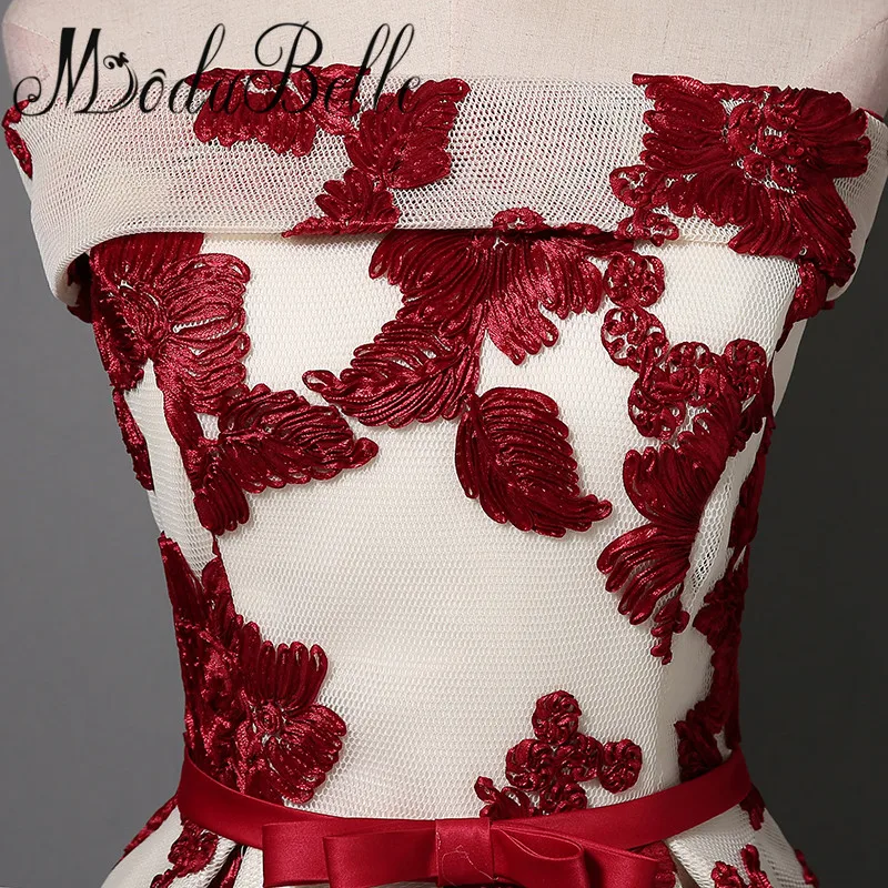 Дешевые Длинные вечерние платья Modabelle бордового цвета женское ТРАПЕЦИЕВИДНОЕ