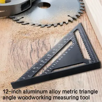 

Triangle Ruler 12 Inch Metric Inch Aluminum Profile Black Oxidized Triangle 90/45 Degree Set Square Measuring Tools