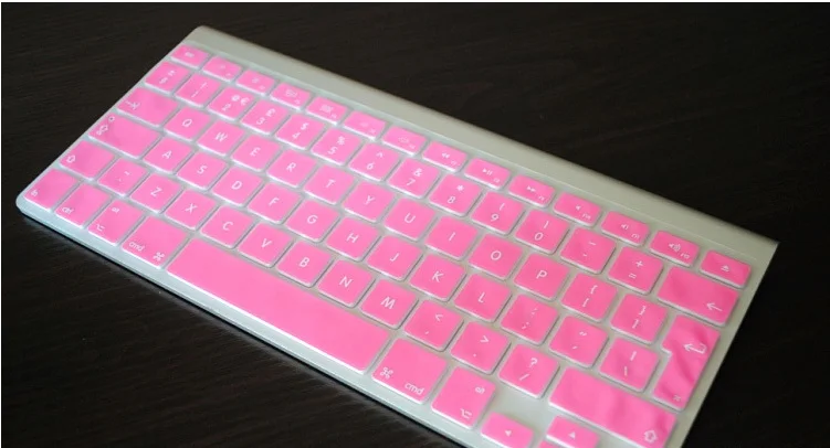 100 шт. силиконовые ЕС/Великобритания Силиконовый защитный Клавиатура Обложка Плёнки для Apple MacBook Air Retina/Pro 13 15 17 - Цвет: Розовый