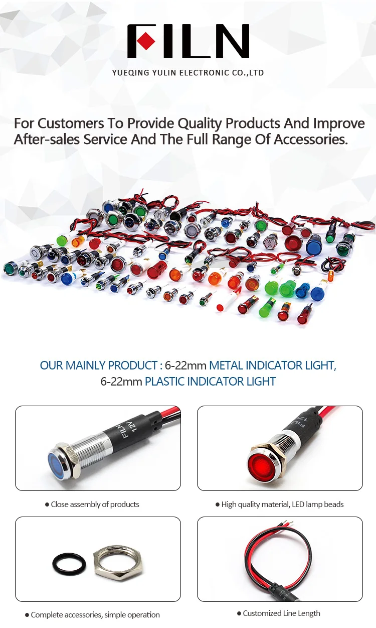 LED-Anzeige Warnsignal Licht 8mm Gewinde Metall 6V 12V 24V 220V Plattenmont M5C7