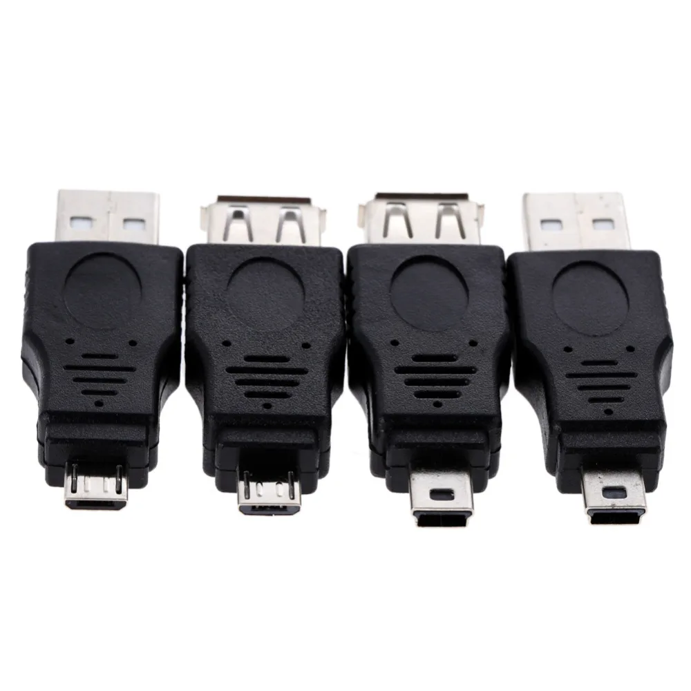 Мини адаптер OTG 5pin F/M 10 шт. переходник с разъемом USB Папа мама и Micro черный оптовая