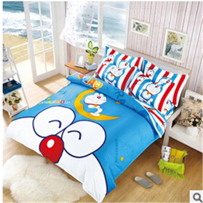 High Quality Home Textiles,Cartoon Doraemon 4pcs bedding set, bed linen