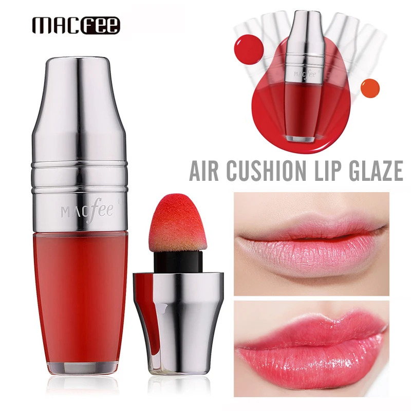 

MACFEE High Quality Liquid Lipstick Makeup Moisturizer Lip Gloss Tint Waterproof Pigment 4 Colors Lip Stick Air Cushion Lipgloss