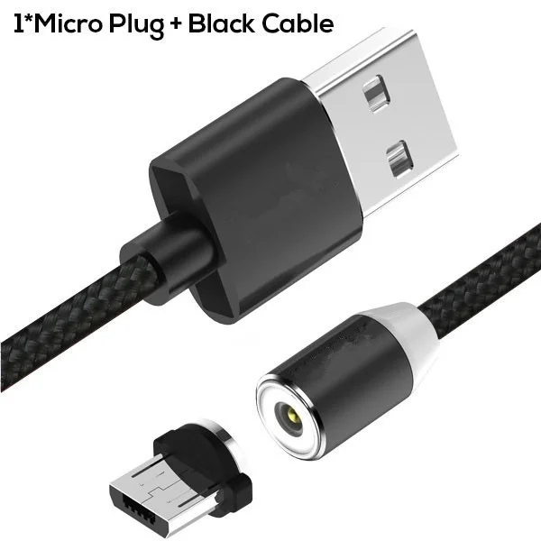 Магнитный кабель Micro Usb Typec Шнур зарядное устройство для синхронизации данных светодиодный смарт Быстрая зарядка мобильный для Samsung iPhone iPad Xiaomi Huawei redmi - Тип штекера: 1 Micro Plug 1 Cable