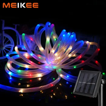 

33ft 100leds Rope LED String Lights Solar Powered LED Starry Garland Fairy Christmas Lights for Outdoor Party Holiday Decoration