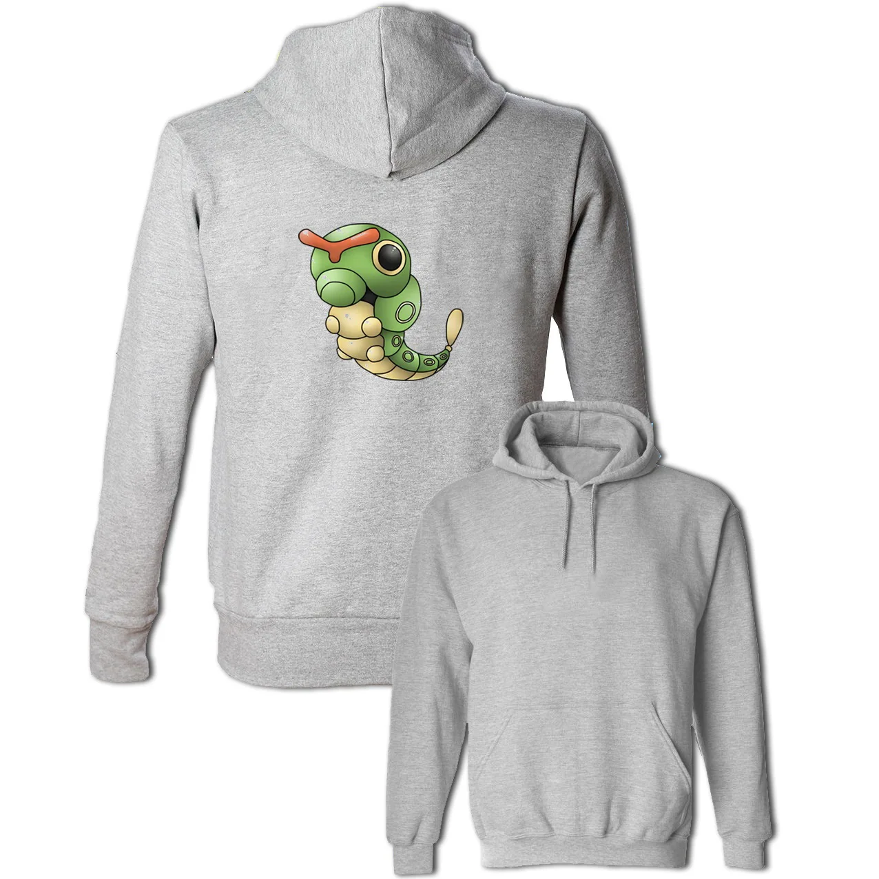 

Funny Pokemon Caterpie Printing Sweatshirts Women's Men's Hoodies Anime Costume Cosplay Family Fans Tops Long Sleeve Pullovers